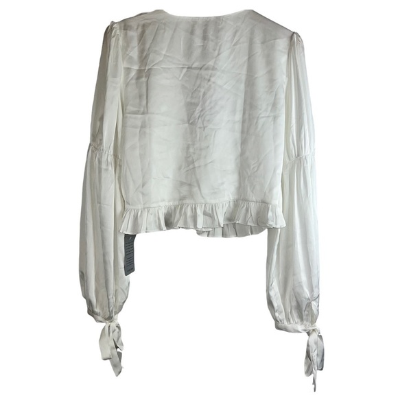 WAYF • Amena Ruffle Satin Blouse - Picture 4 of 8